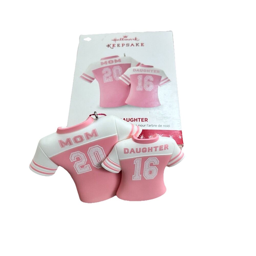Hallmark Keepsake Mom Daughter Christmas Ornament 2016 Pink Jersey Sport Retired